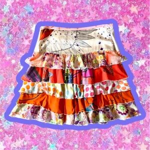 Vintage CHRISTIAN LACROIX tiered Ruffle Skirt 38 6 90s Y2k Gaultier 2000s